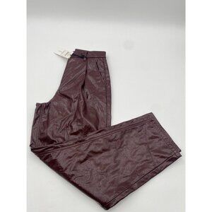 Blue Revival Unreal Patent Leather Ankle Trouser Pants Mahogany Women Size 25